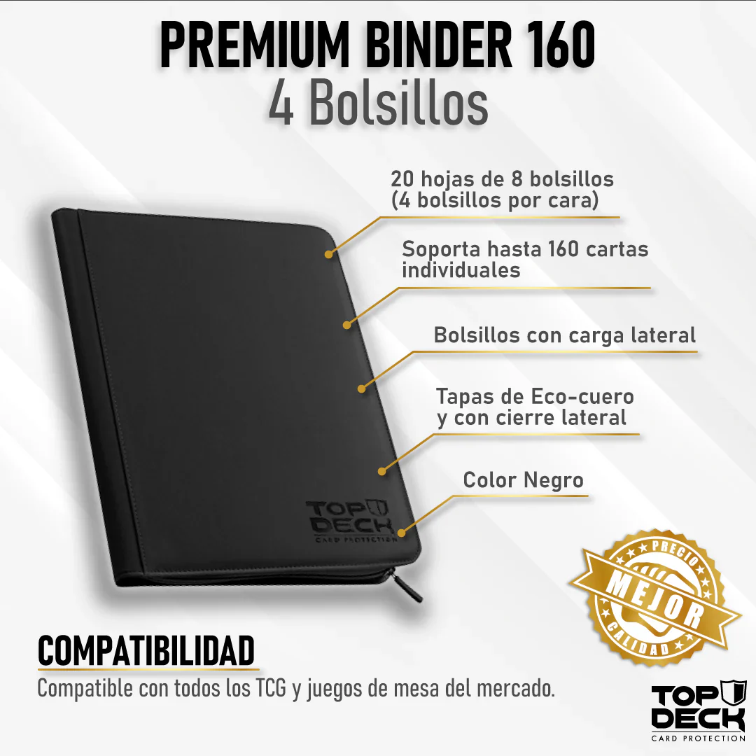 Carpeta Top Deck Premium Binder 160 Negro