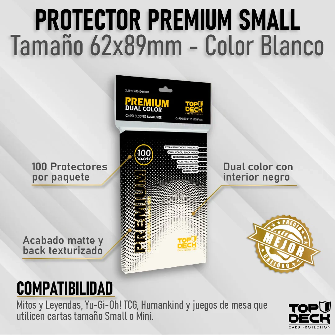 Top Deck Protector Premium Small Blanco