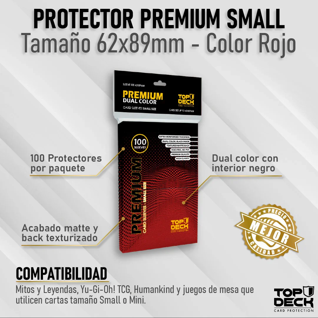 Top Deck Protector Premium Small Rojo