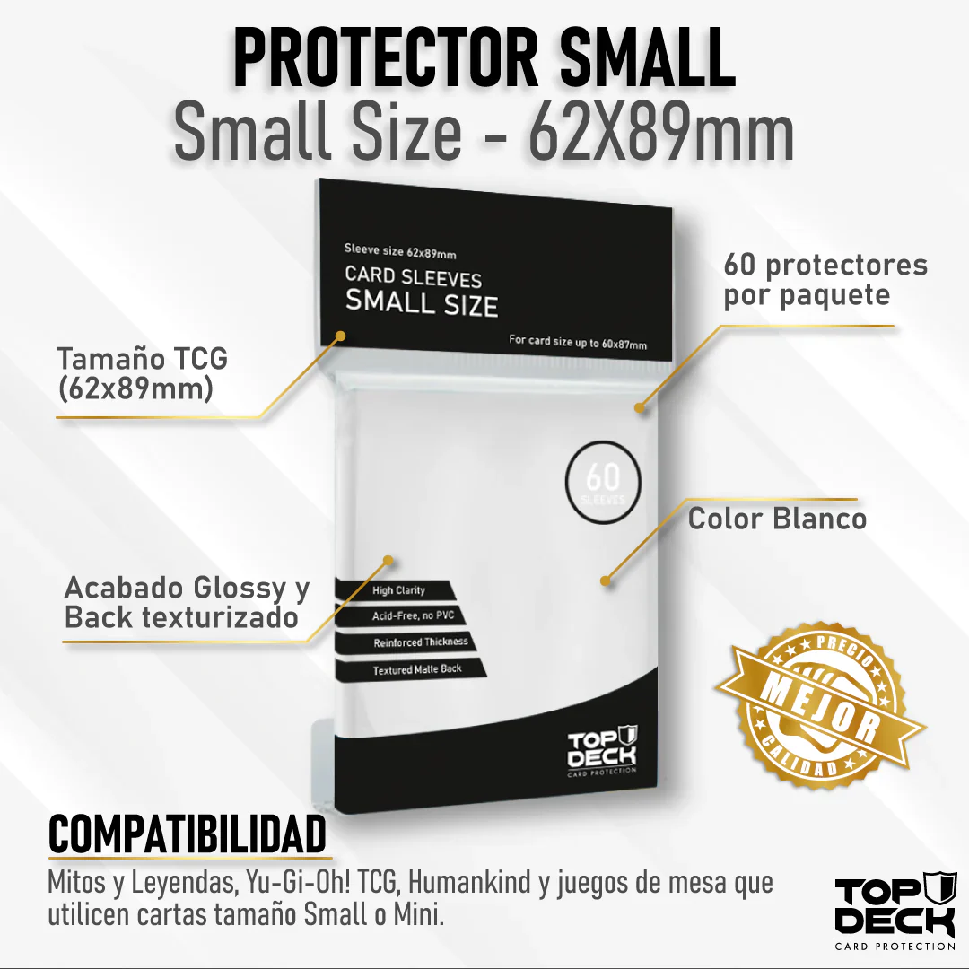 Protector Top Deck Tamaño Small Blanco