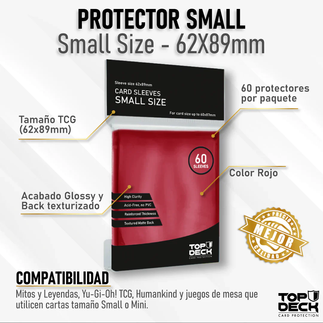 Protector Top Deck Tamaño Small Rojo