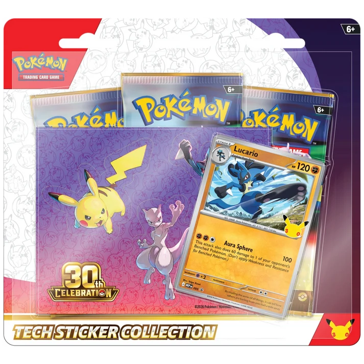 30th Celebration - Tech Sticker (Lucario) – Inglés