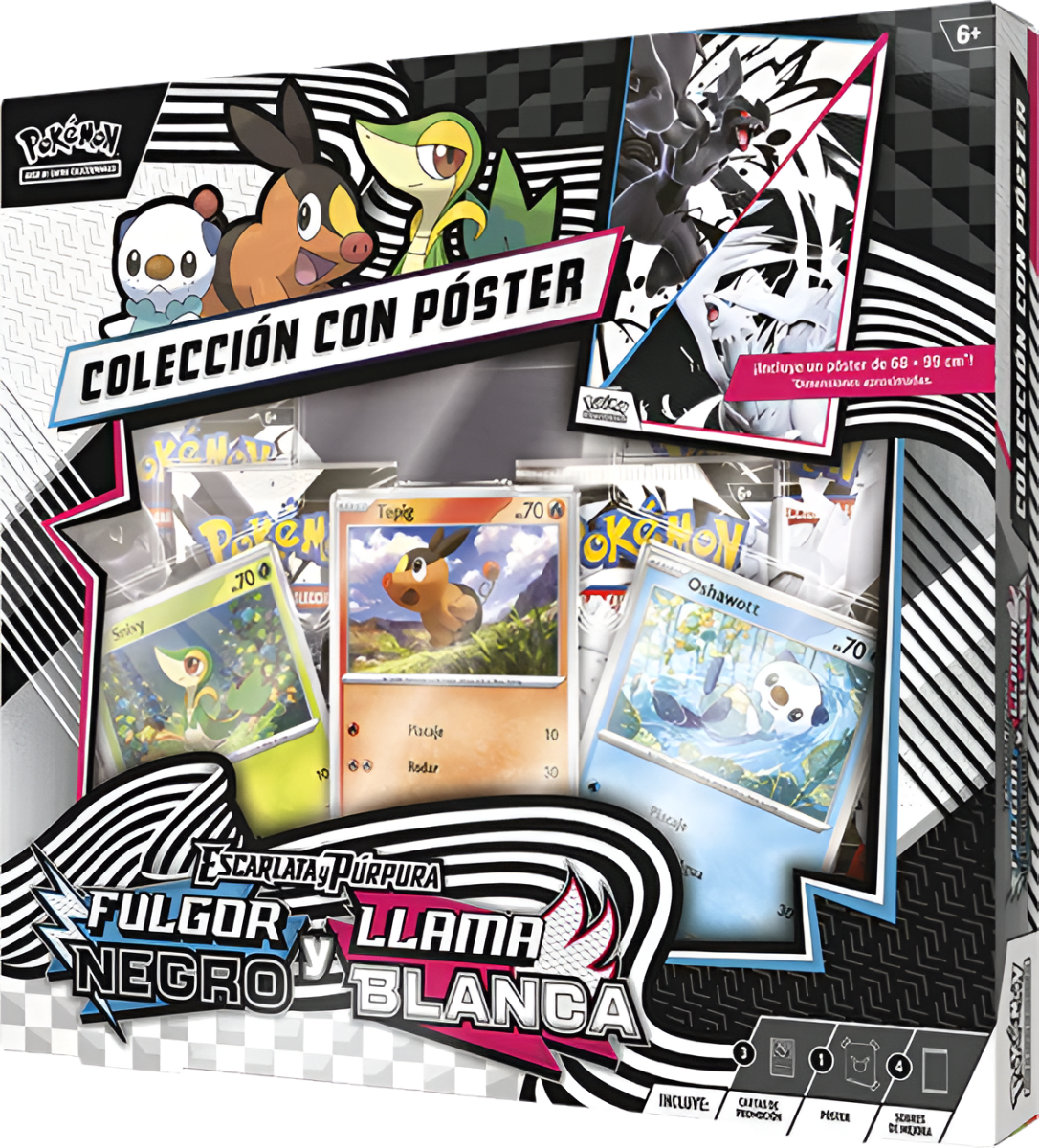 X_poster-collection-pok-mon-tcg-black-bolt-white-flare-espa-ol7216 Colección con Poster Pokémon TCG: Fulgor Negro & Llama Blanca - Imagen 1